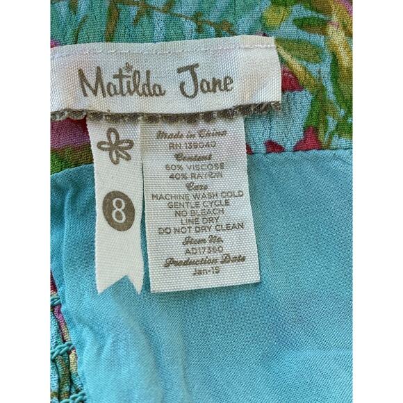 Matilda Jane Coconut Girl Womens 8 Hawaii Print Sweetheart Halter Feminine Dress - Picture 2 of 12